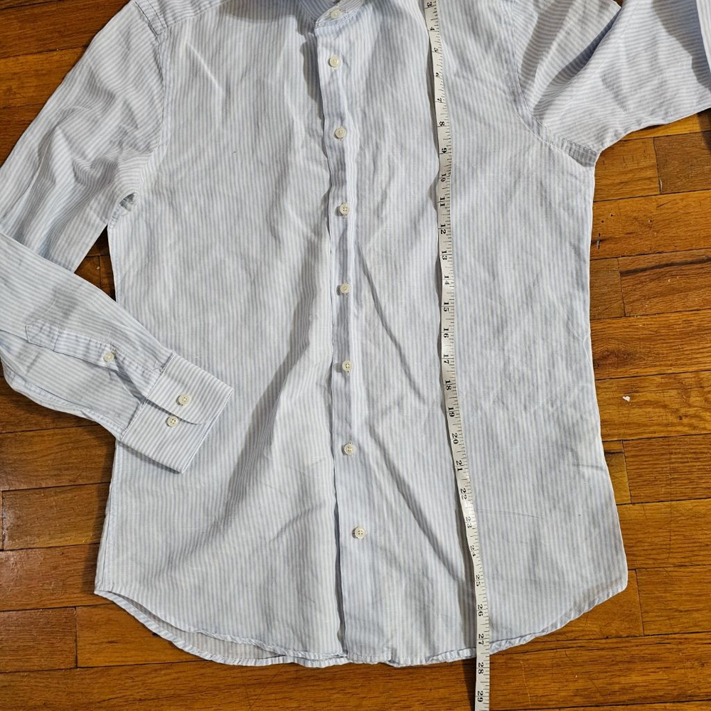 Suitsupply Blue Striped Casual Button Down Shirt - Picture 5 of 9